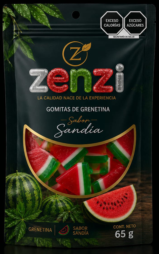 Gomitas de Grenetina Sabor Sandía Enchilada - Bolsa 100g