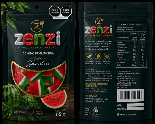Gomitas de Grenetina Sabor Sandía - Bolsa 100g