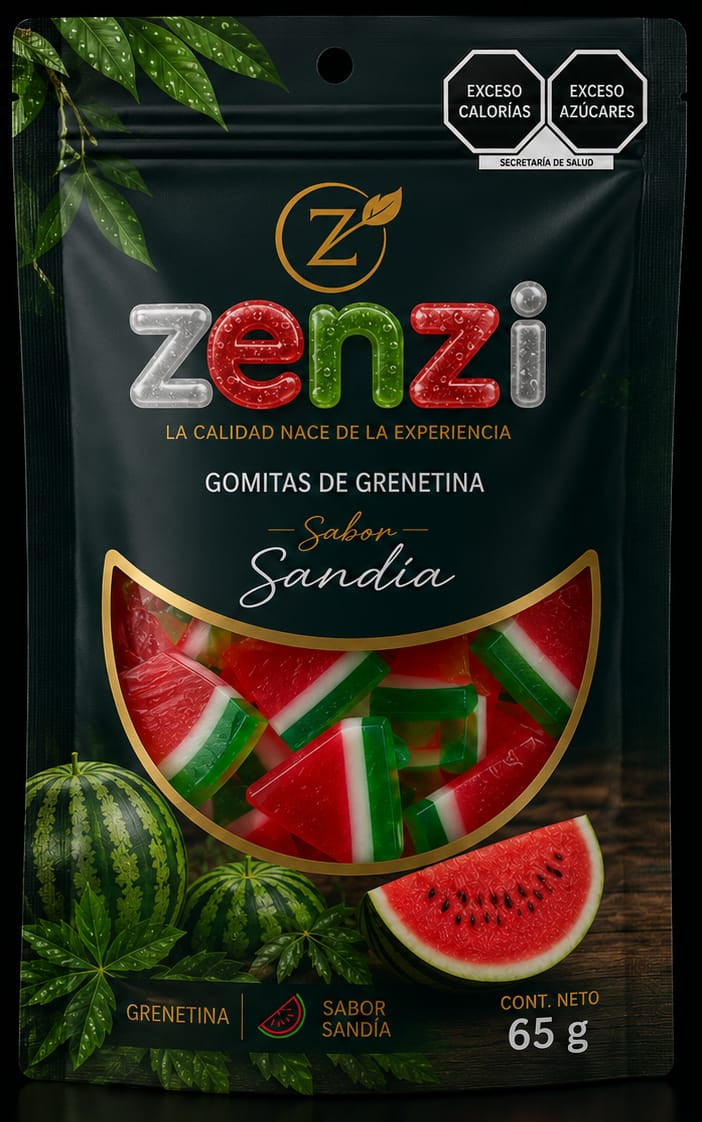 Gomitas de Grenetina Sabor Sandía Enchilada - Bolsa 100g